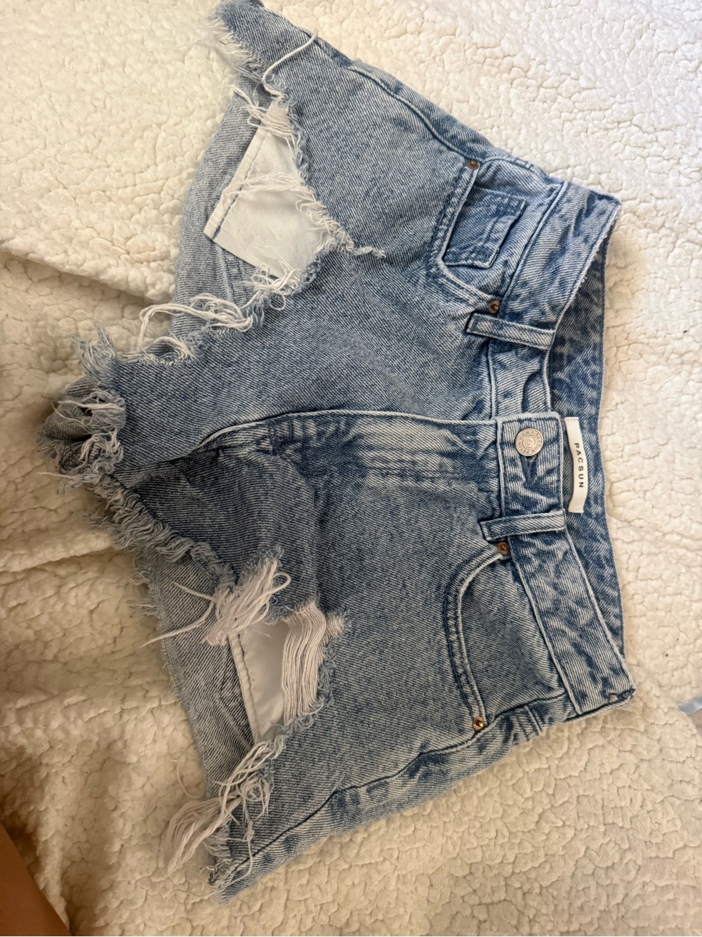 PacSun Light Blue Distressed Denim Cutoff Shorts